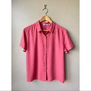 Uniqlo Rayon Button Up Blouse Shirt Small